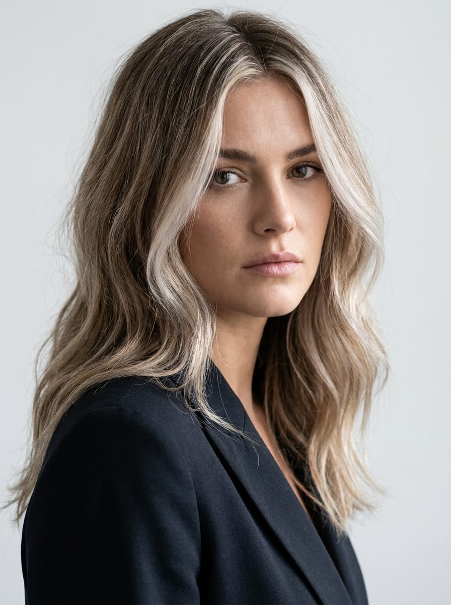 Dunkelblond mit platinblonden Frontpartien - Zweifarbige Haarfarbe